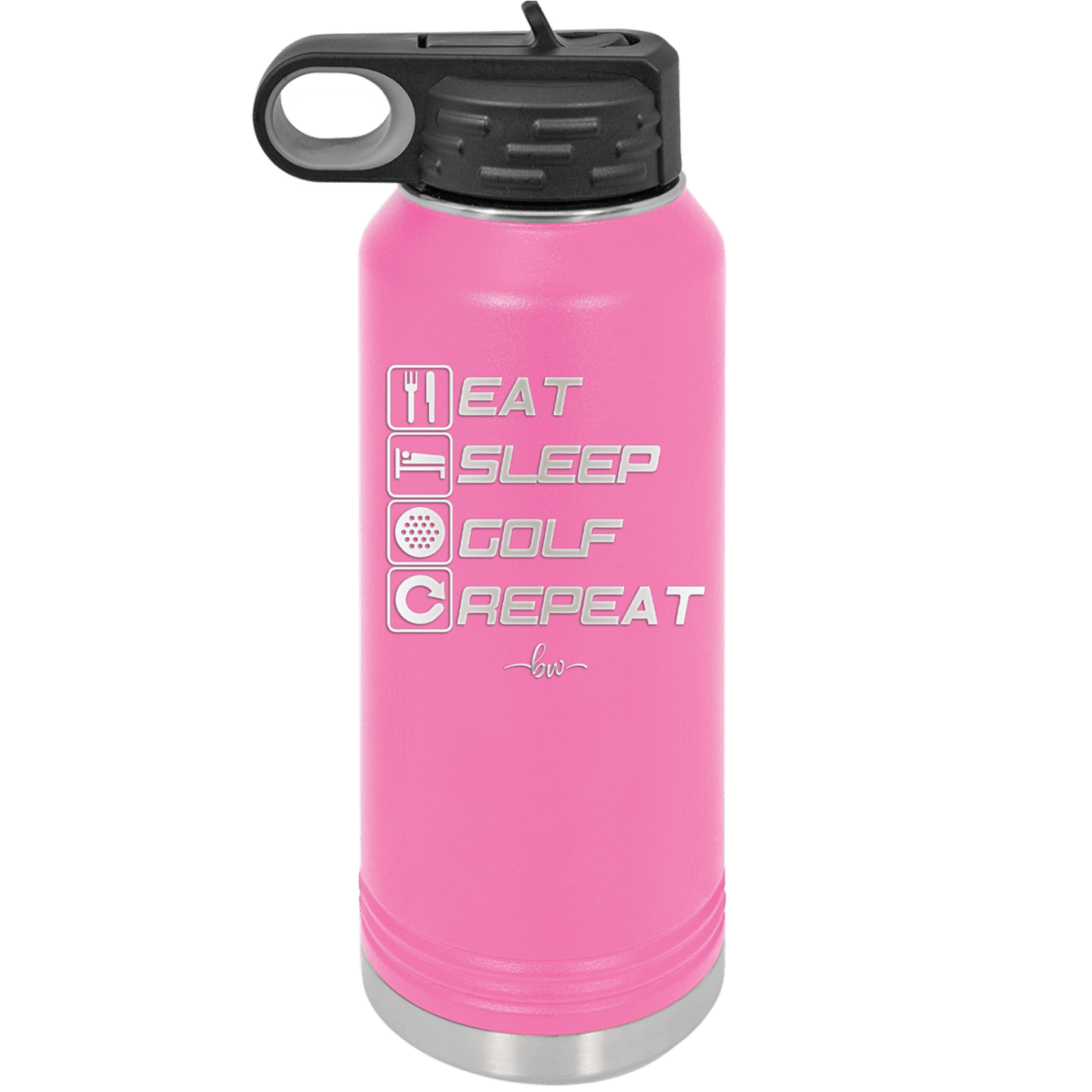 Eat Sleep Golf Repeat 3 - Laser Engraved Stainless Steel Drinkware - 1658 -