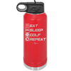 Eat Sleep Golf Repeat 3 - Laser Engraved Stainless Steel Drinkware - 1658 -