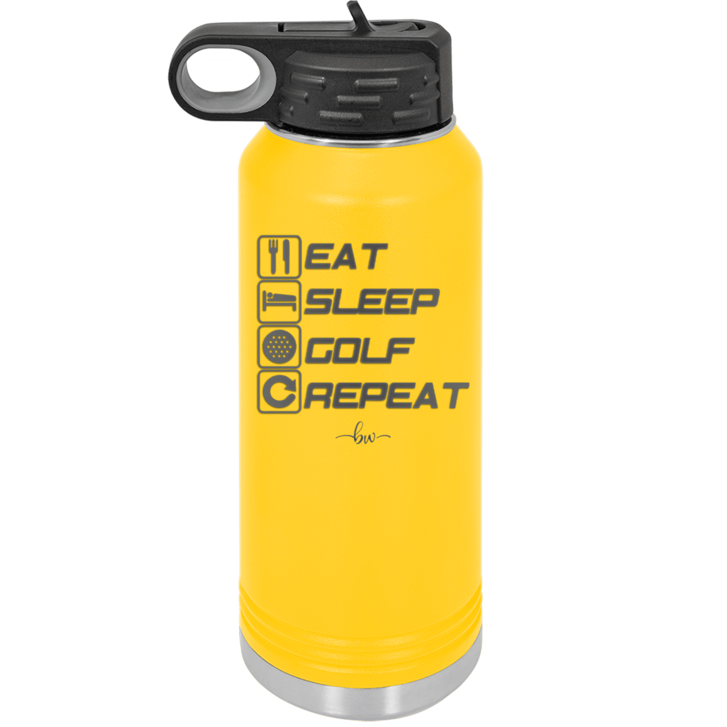 Eat Sleep Golf Repeat 3 - Laser Engraved Stainless Steel Drinkware - 1658 -