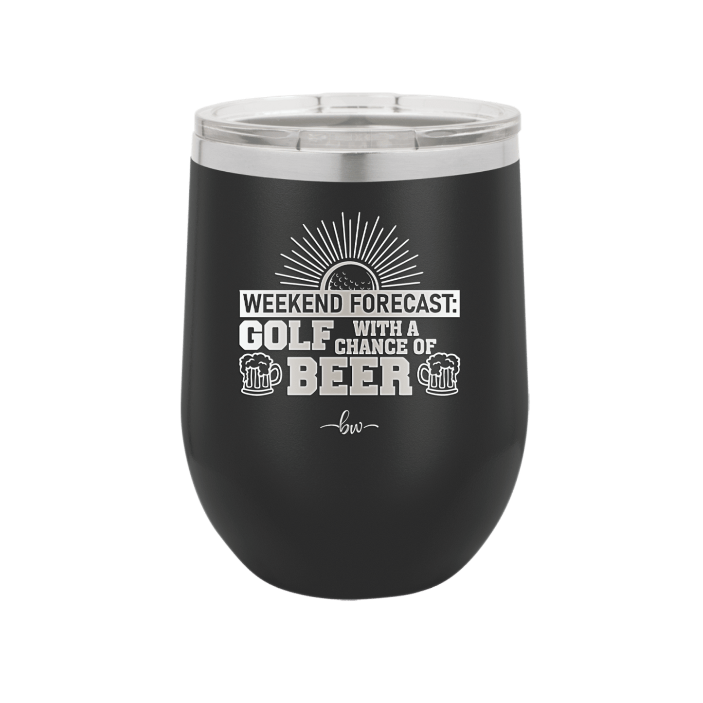 Weekend Forecast Golf with a Chance of Beer 1 - Laser Engraved Stainless Steel Drinkware - 1665 -
