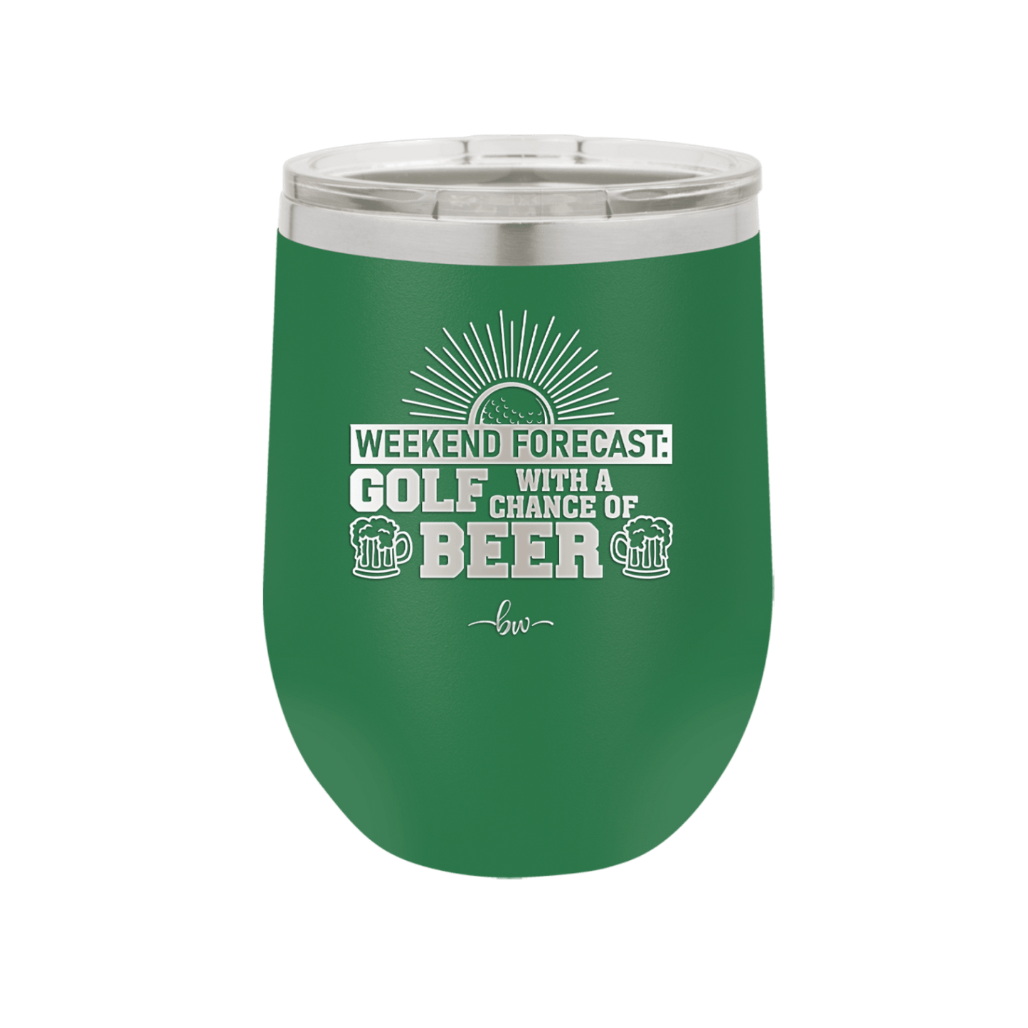 Weekend Forecast Golf with a Chance of Beer 1 - Laser Engraved Stainless Steel Drinkware - 1665 -