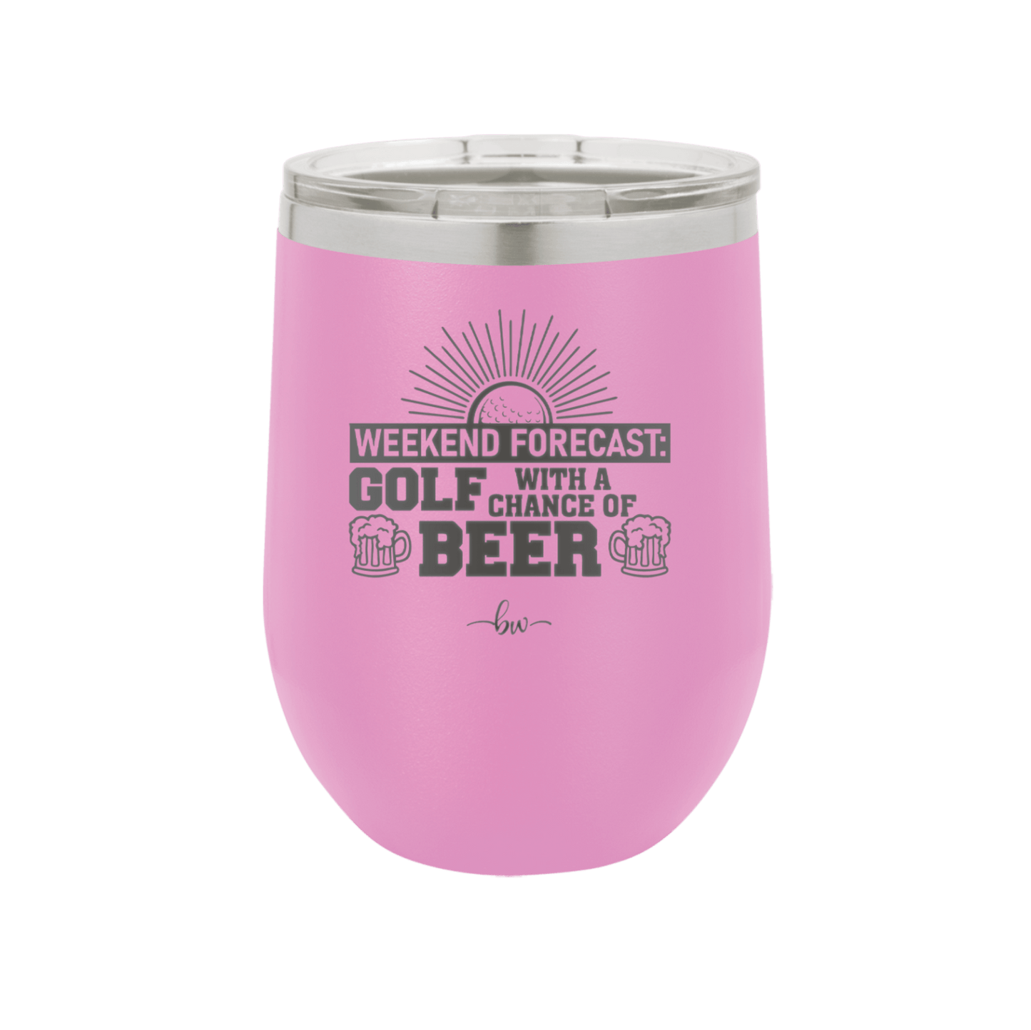 Weekend Forecast Golf with a Chance of Beer 1 - Laser Engraved Stainless Steel Drinkware - 1665 -