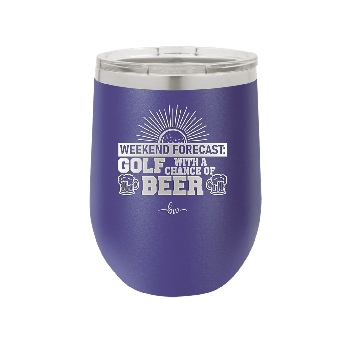 Weekend Forecast Golf with a Chance of Beer 1 - Laser Engraved Stainless Steel Drinkware - 1665 -