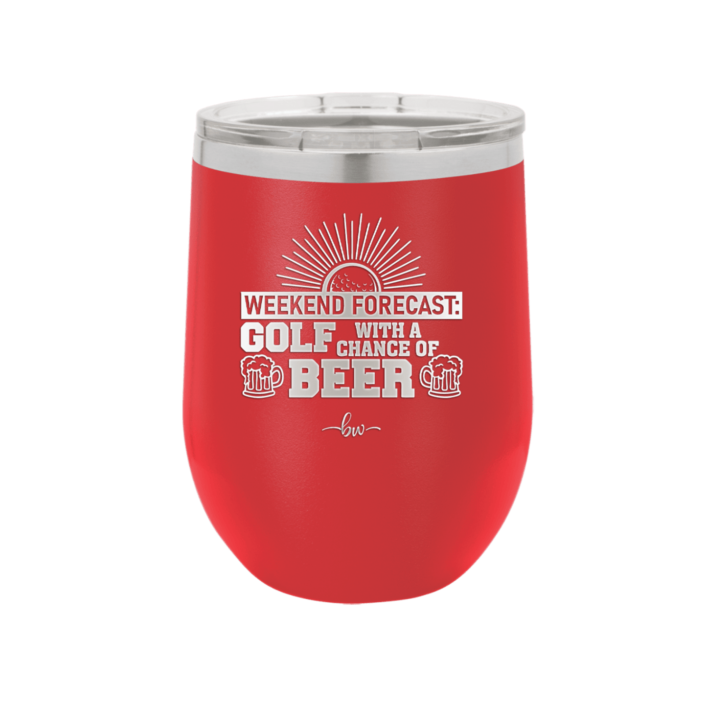 Weekend Forecast Golf with a Chance of Beer 1 - Laser Engraved Stainless Steel Drinkware - 1665 -