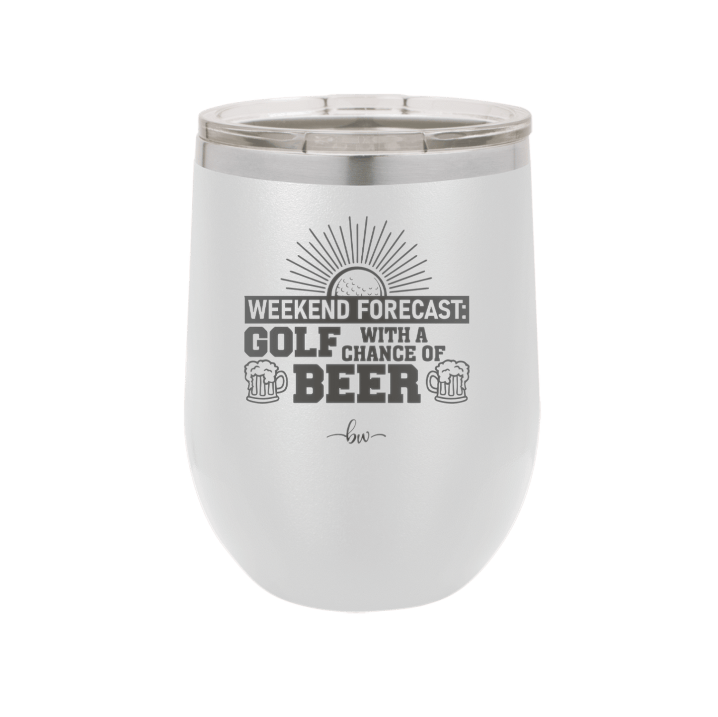 Weekend Forecast Golf with a Chance of Beer 1 - Laser Engraved Stainless Steel Drinkware - 1665 -
