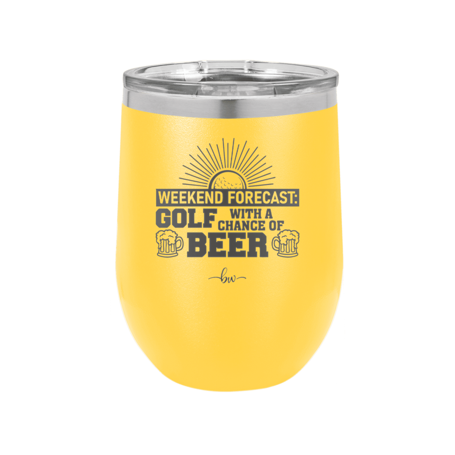 Weekend Forecast Golf with a Chance of Beer 1 - Laser Engraved Stainless Steel Drinkware - 1665 -