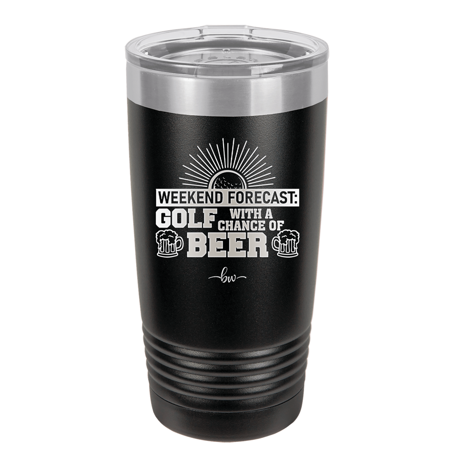 Weekend Forecast Golf with a Chance of Beer 1 - Laser Engraved Stainless Steel Drinkware - 1665 -