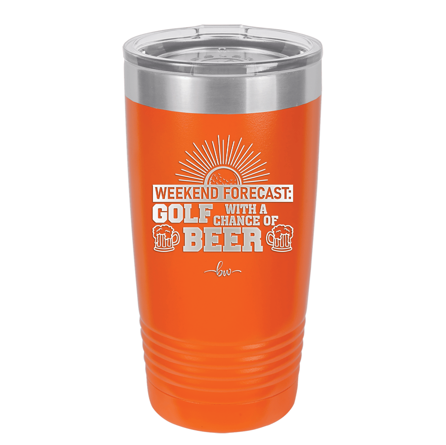 Weekend Forecast Golf with a Chance of Beer 1 - Laser Engraved Stainless Steel Drinkware - 1665 -