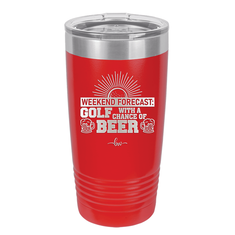 Weekend Forecast Golf with a Chance of Beer 1 - Laser Engraved Stainless Steel Drinkware - 1665 -