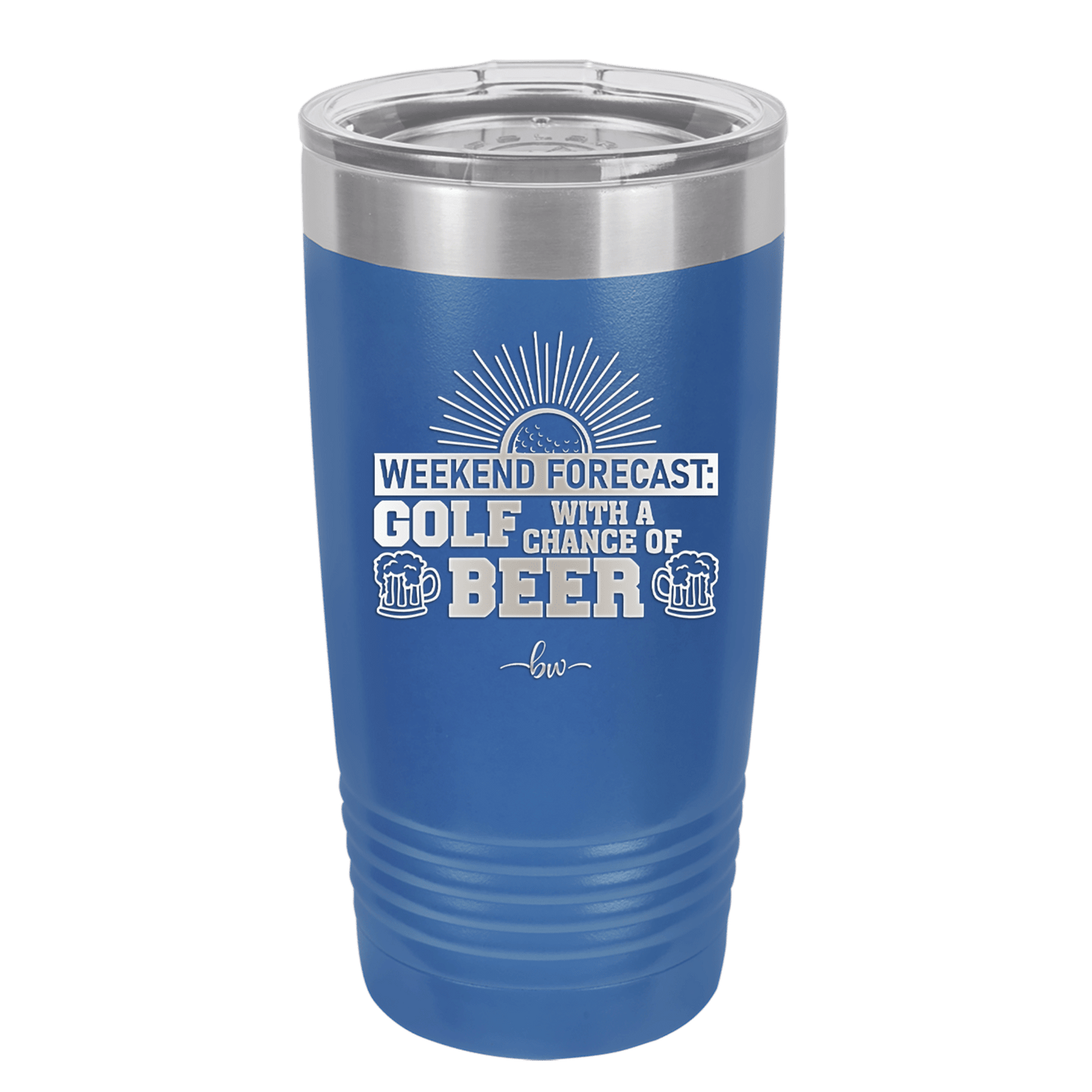 Weekend Forecast Golf with a Chance of Beer 1 - Laser Engraved Stainless Steel Drinkware - 1665 -