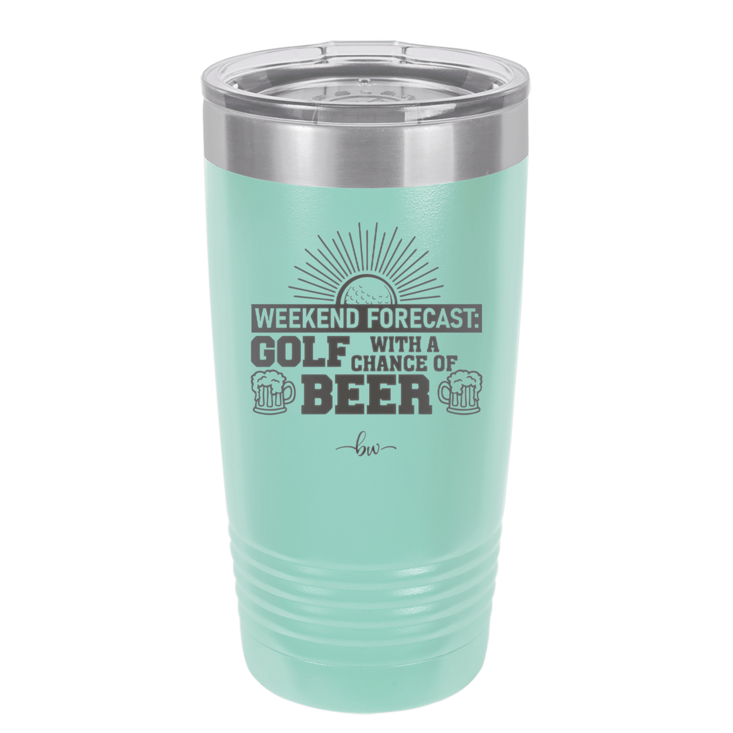 Weekend Forecast Golf with a Chance of Beer 1 - Laser Engraved Stainless Steel Drinkware - 1665 -