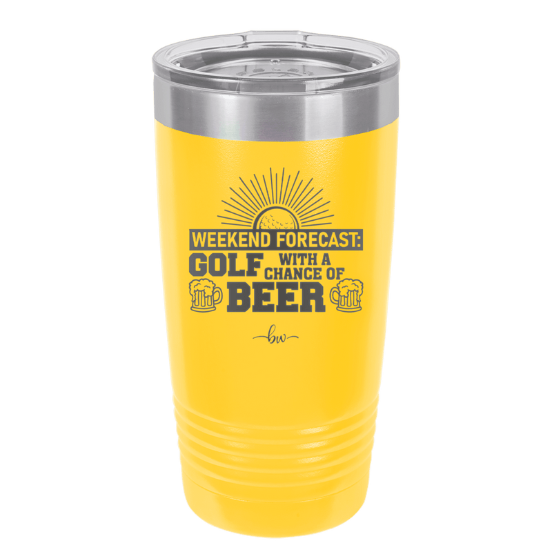 Weekend Forecast Golf with a Chance of Beer 1 - Laser Engraved Stainless Steel Drinkware - 1665 -
