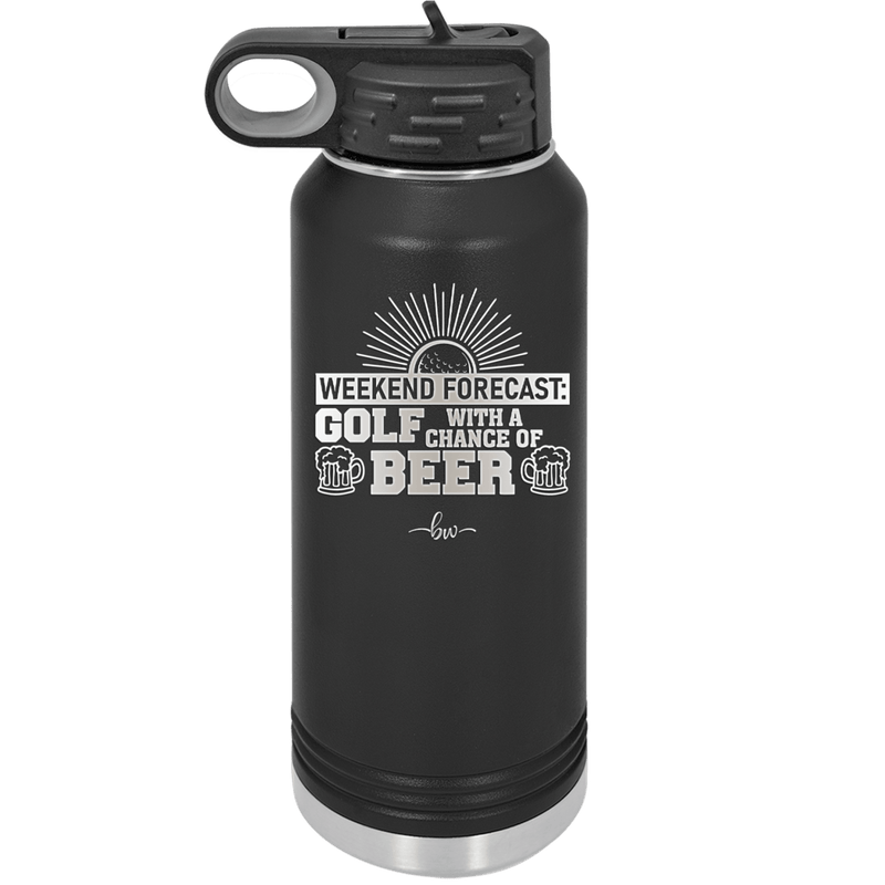 Weekend Forecast Golf with a Chance of Beer 1 - Laser Engraved Stainless Steel Drinkware - 1665 -
