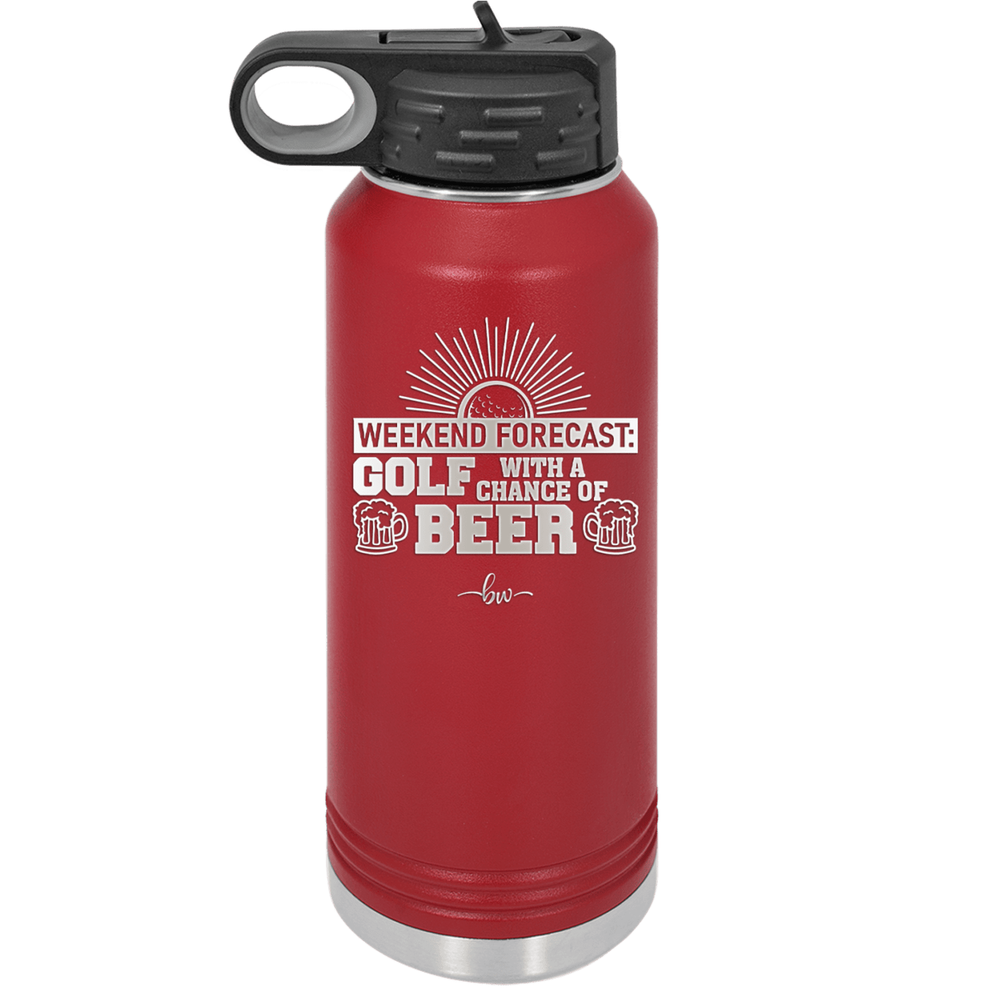 Weekend Forecast Golf with a Chance of Beer 1 - Laser Engraved Stainless Steel Drinkware - 1665 -