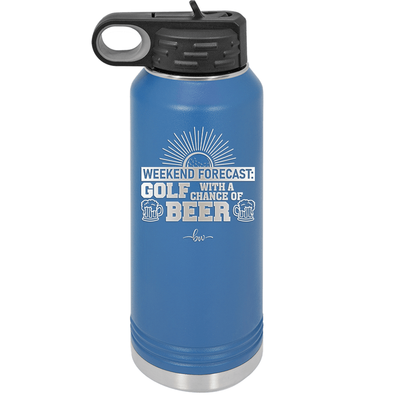 Weekend Forecast Golf with a Chance of Beer 1 - Laser Engraved Stainless Steel Drinkware - 1665 -