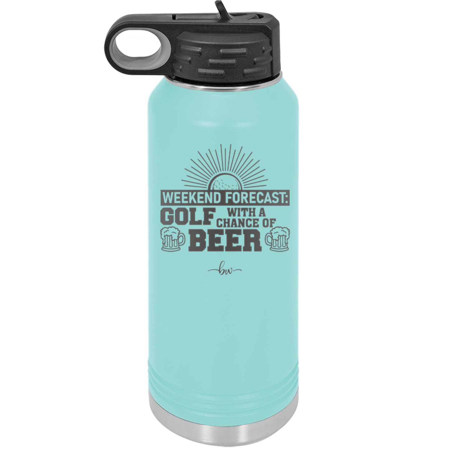 Weekend Forecast Golf with a Chance of Beer 1 - Laser Engraved Stainless Steel Drinkware - 1665 -