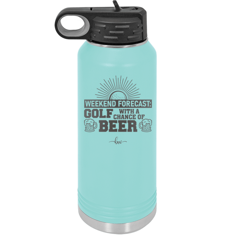 Weekend Forecast Golf with a Chance of Beer 1 - Laser Engraved Stainless Steel Drinkware - 1665 -