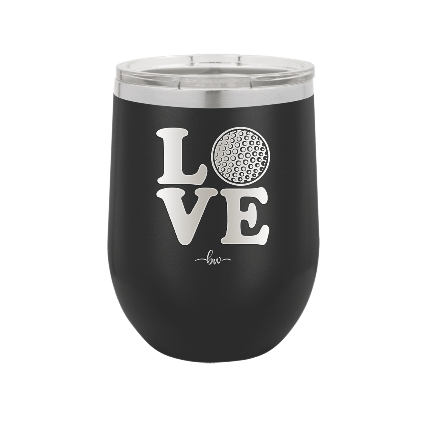 LOVE with Golf Ball - Laser Engraved Stainless Steel Drinkware - 1671 -