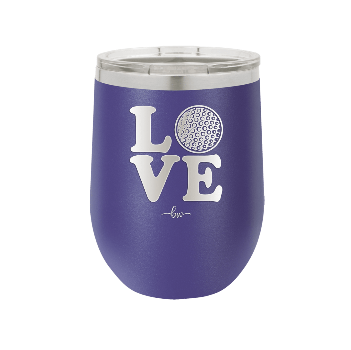 LOVE with Golf Ball - Laser Engraved Stainless Steel Drinkware - 1671 -