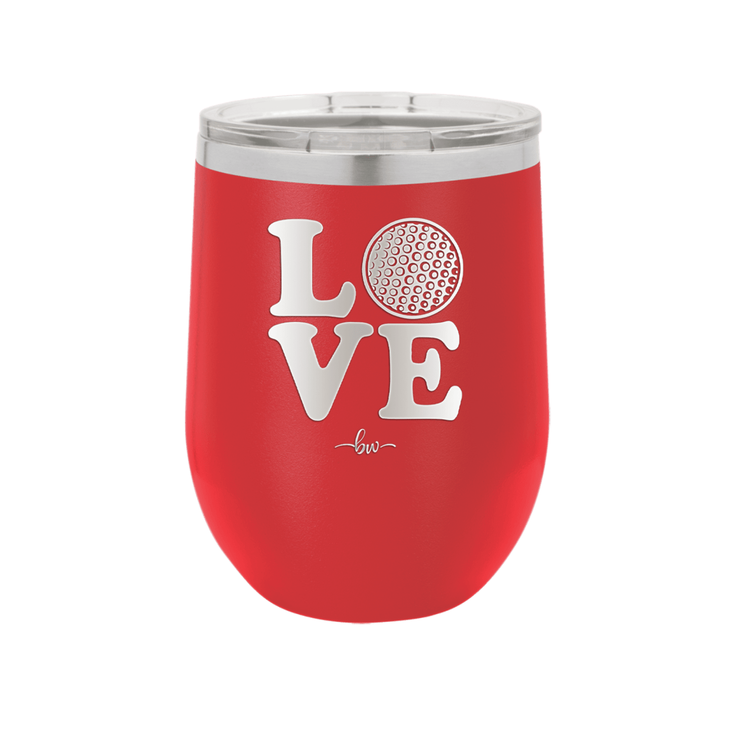 LOVE with Golf Ball - Laser Engraved Stainless Steel Drinkware - 1671 -