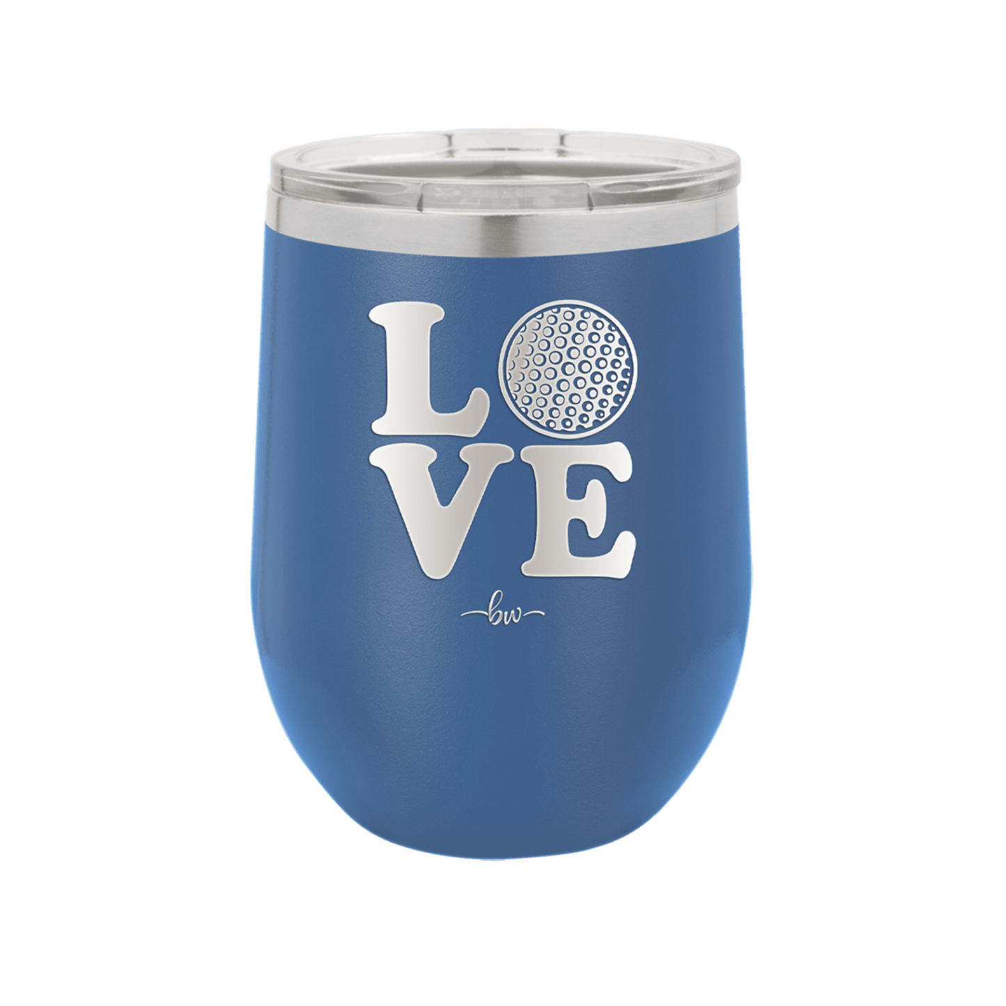 LOVE with Golf Ball - Laser Engraved Stainless Steel Drinkware - 1671 -