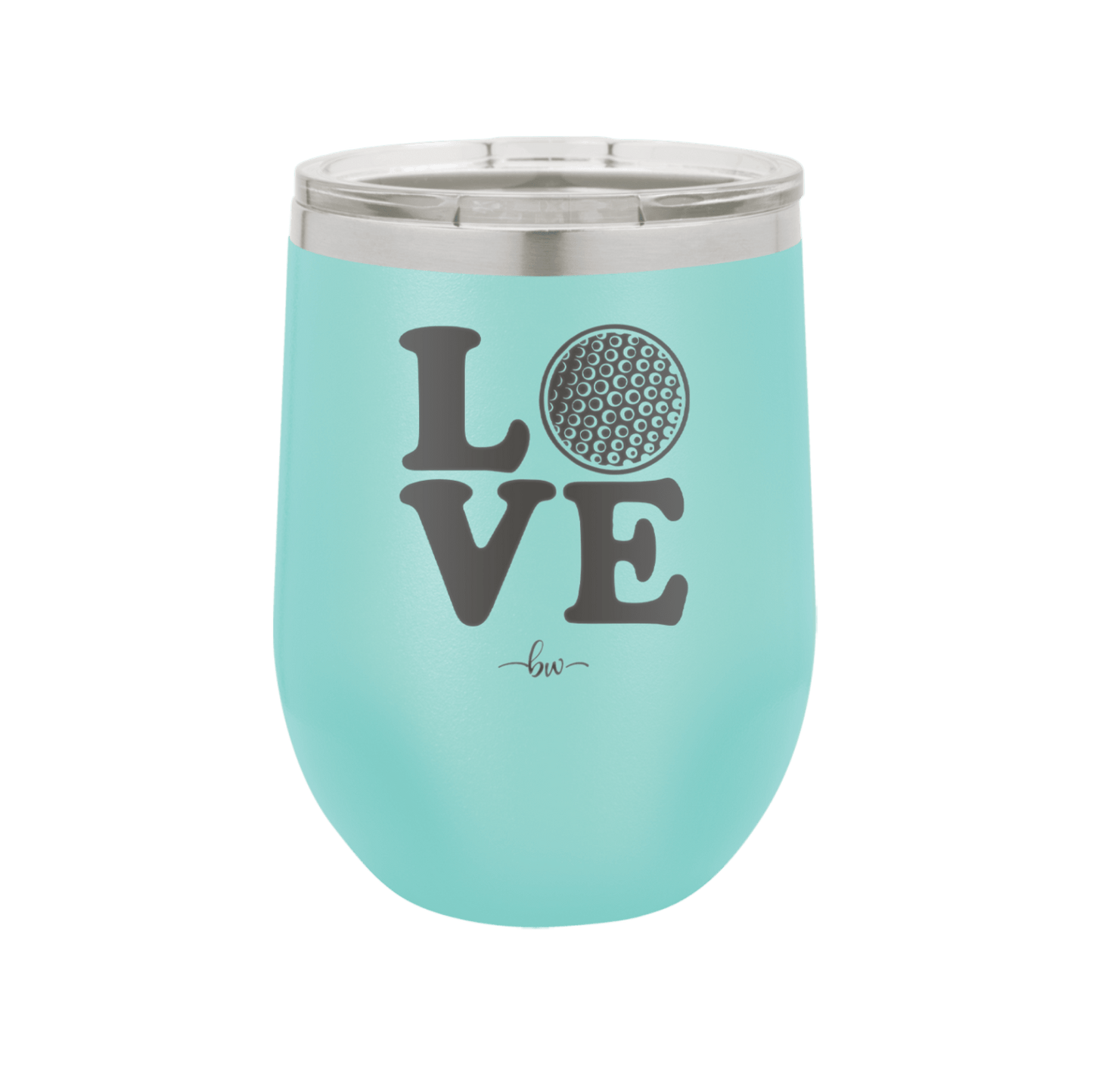 LOVE with Golf Ball - Laser Engraved Stainless Steel Drinkware - 1671 -