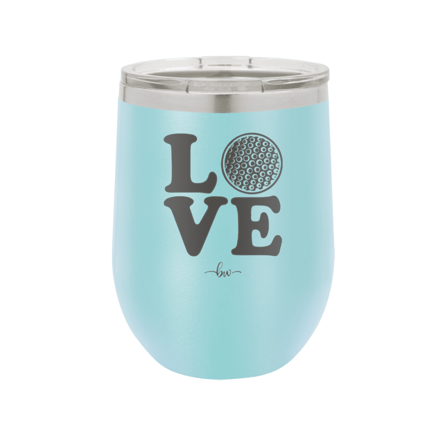 LOVE with Golf Ball - Laser Engraved Stainless Steel Drinkware - 1671 -