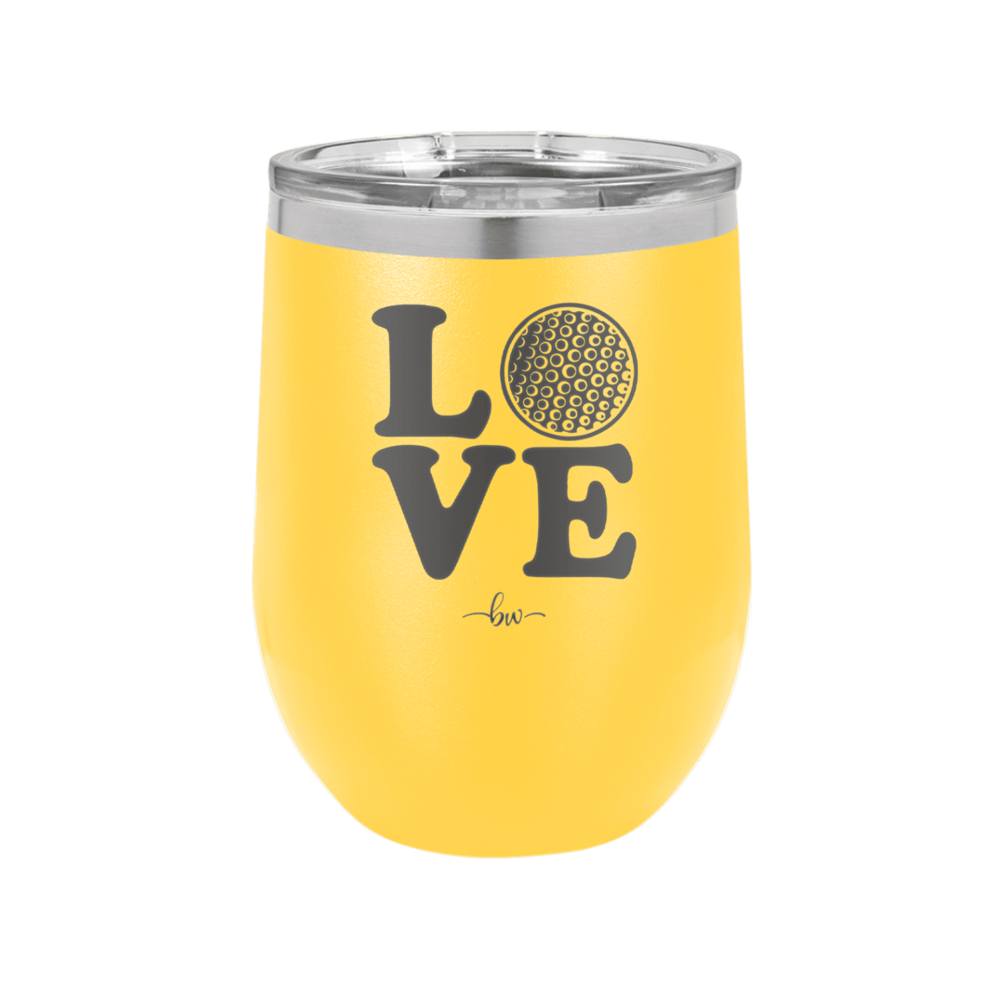 LOVE with Golf Ball - Laser Engraved Stainless Steel Drinkware - 1671 -