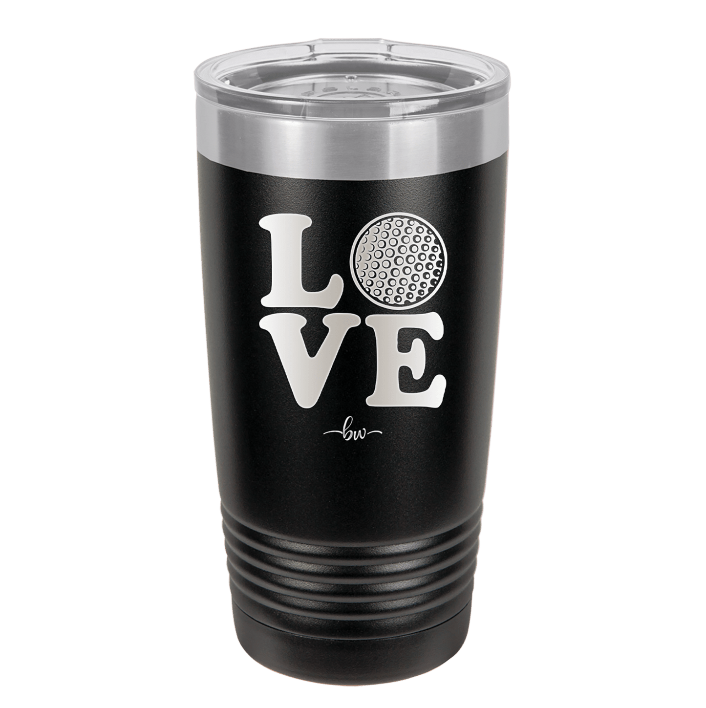 LOVE with Golf Ball - Laser Engraved Stainless Steel Drinkware - 1671 -