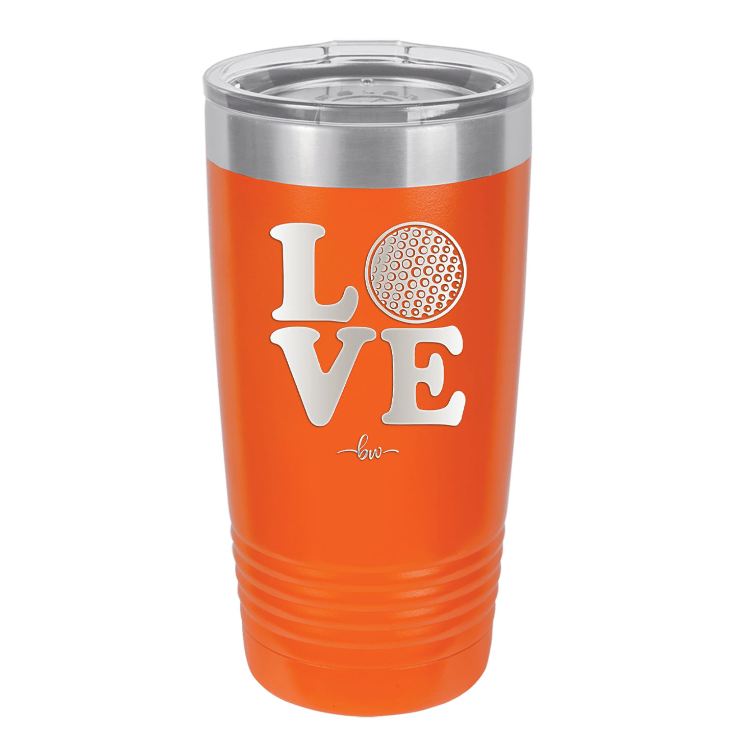 LOVE with Golf Ball - Laser Engraved Stainless Steel Drinkware - 1671 -