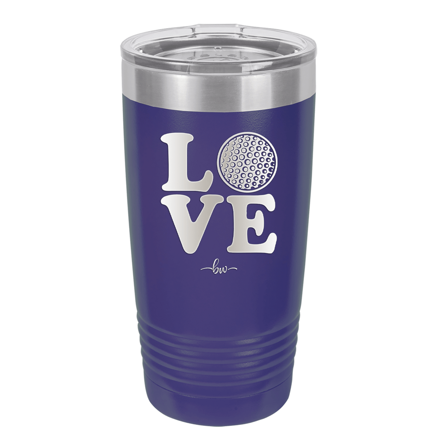 LOVE with Golf Ball - Laser Engraved Stainless Steel Drinkware - 1671 -