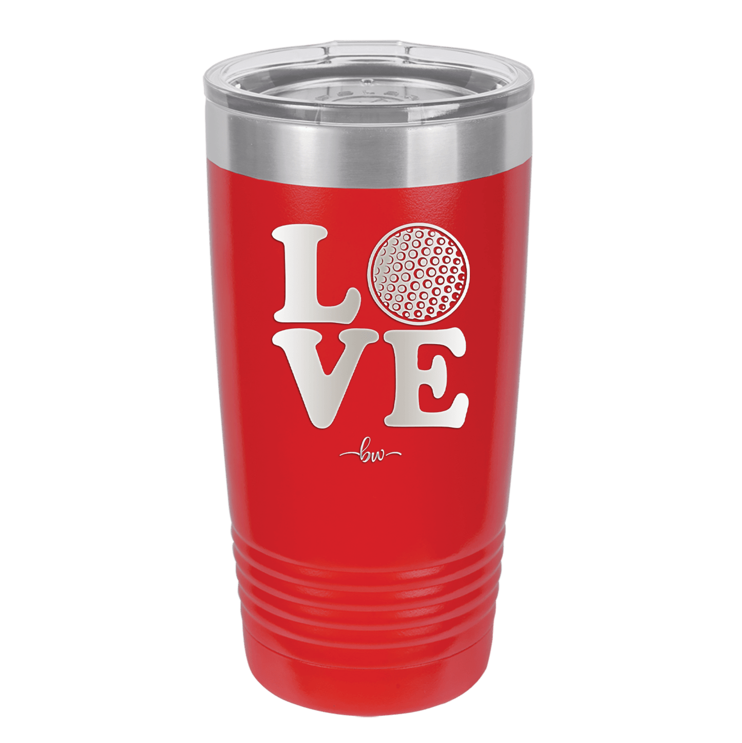 LOVE with Golf Ball - Laser Engraved Stainless Steel Drinkware - 1671 -