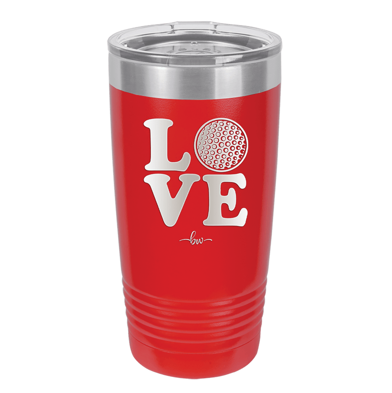 LOVE with Golf Ball - Laser Engraved Stainless Steel Drinkware - 1671 -