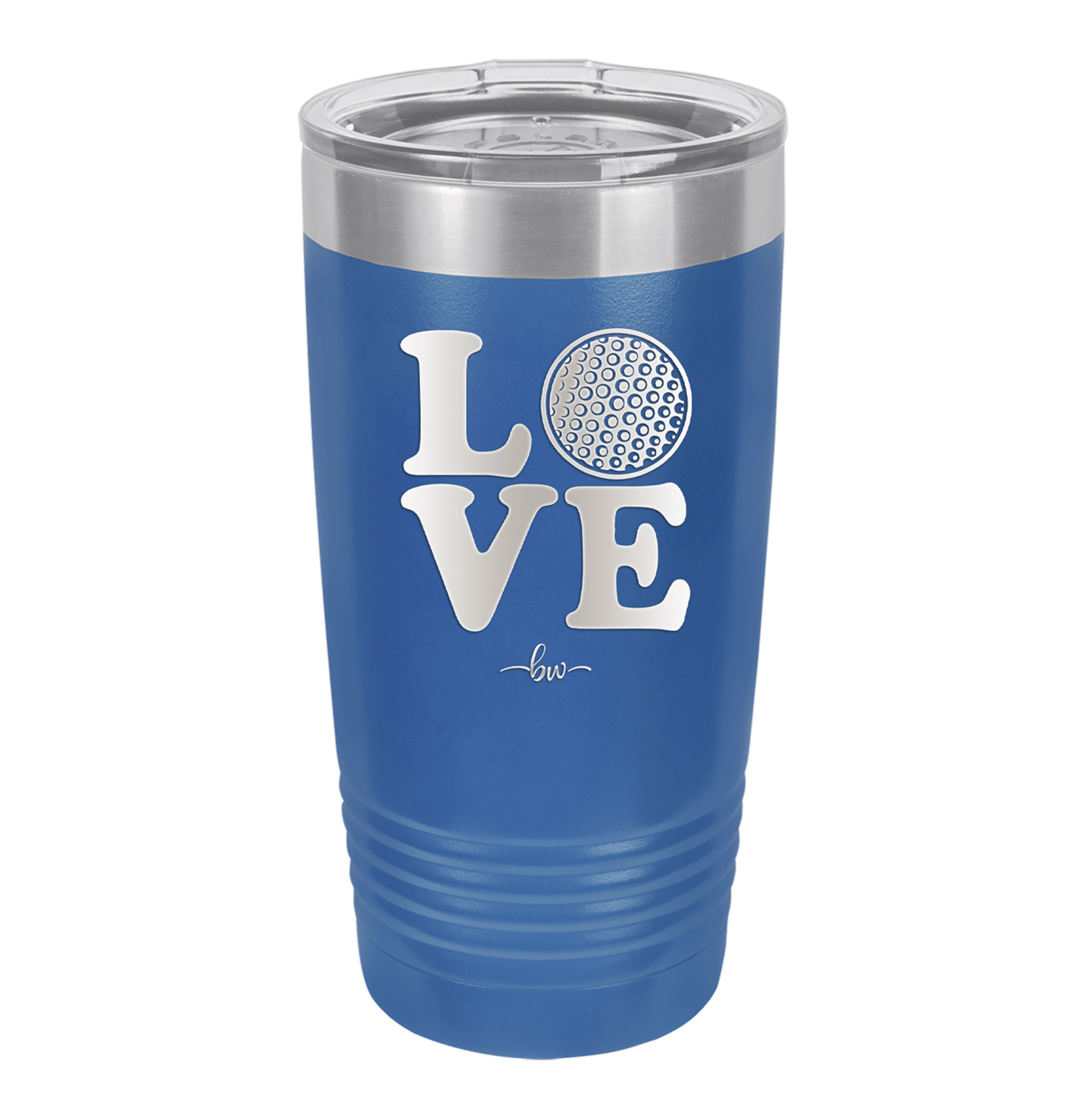 LOVE with Golf Ball - Laser Engraved Stainless Steel Drinkware - 1671 -