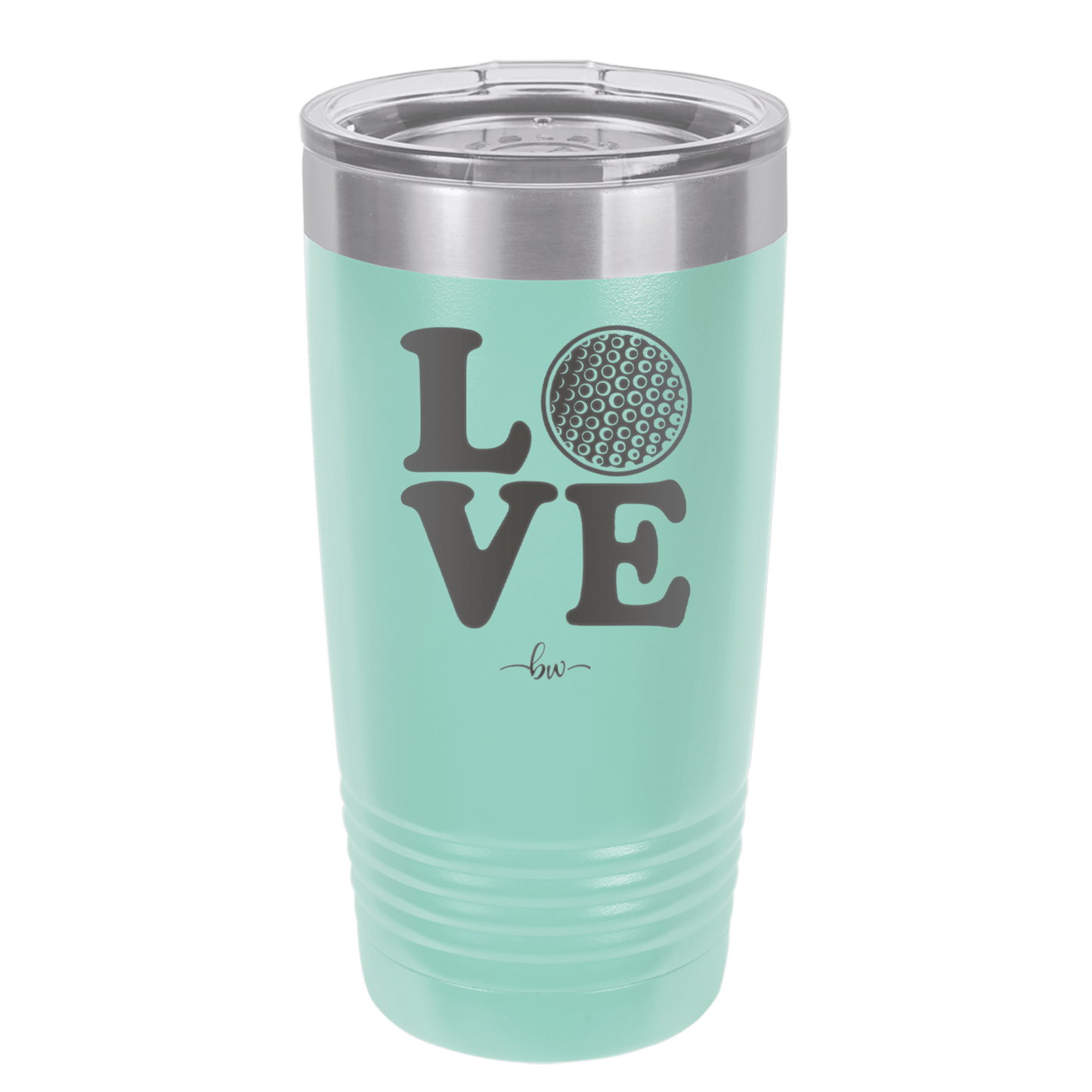 LOVE with Golf Ball - Laser Engraved Stainless Steel Drinkware - 1671 -