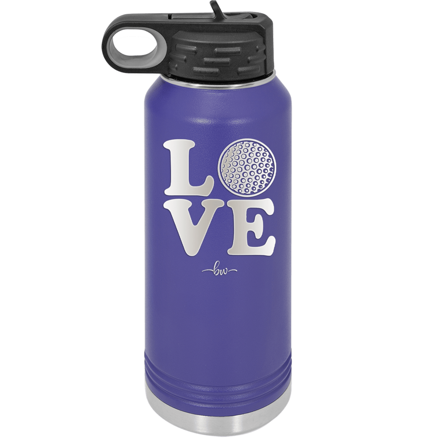 LOVE with Golf Ball - Laser Engraved Stainless Steel Drinkware - 1671 -