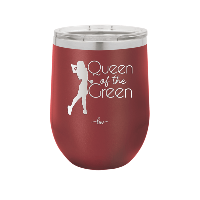 Queen of the Green Woman Golf 1 - Laser Engraved Stainless Steel Drinkware - 1672 -