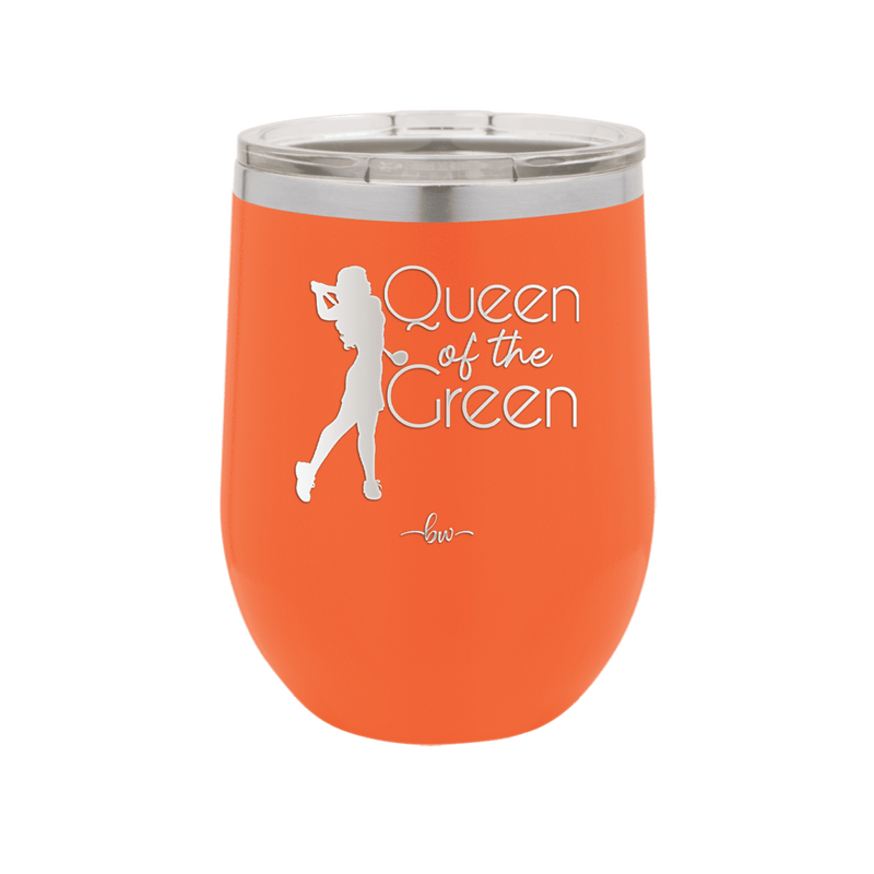 Queen of the Green Woman Golf 1 - Laser Engraved Stainless Steel Drinkware - 1672 -