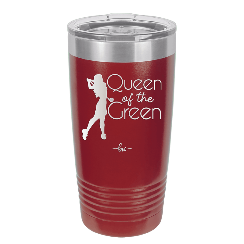Queen of the Green Woman Golf 1 - Laser Engraved Stainless Steel Drinkware - 1672 -