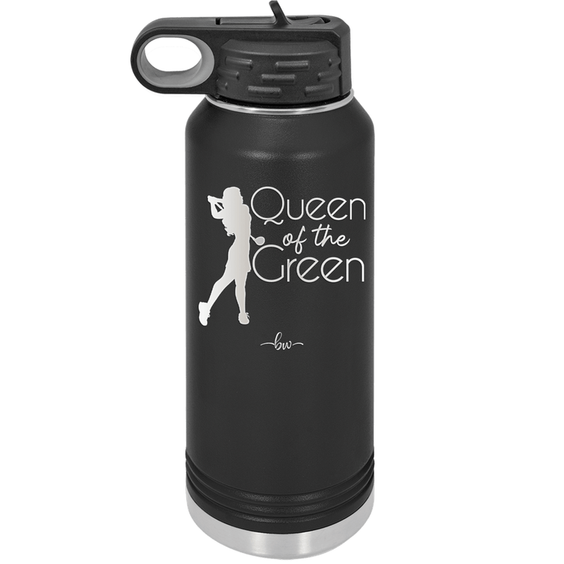 Queen of the Green Woman Golf 1 - Laser Engraved Stainless Steel Drinkware - 1672 -
