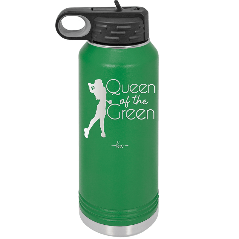 Queen of the Green Woman Golf 1 - Laser Engraved Stainless Steel Drinkware - 1672 -