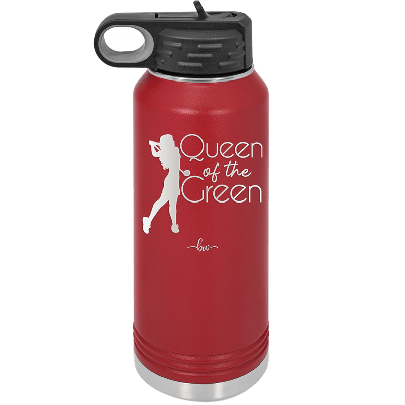 Queen of the Green Woman Golf 1 - Laser Engraved Stainless Steel Drinkware - 1672 -