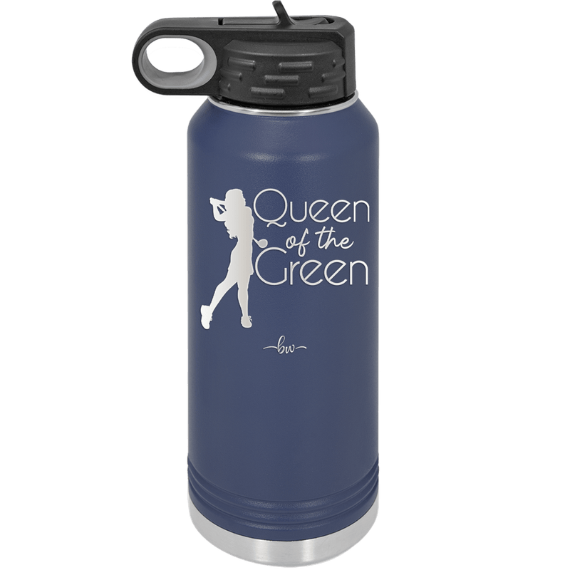 Queen of the Green Woman Golf 1 - Laser Engraved Stainless Steel Drinkware - 1672 -