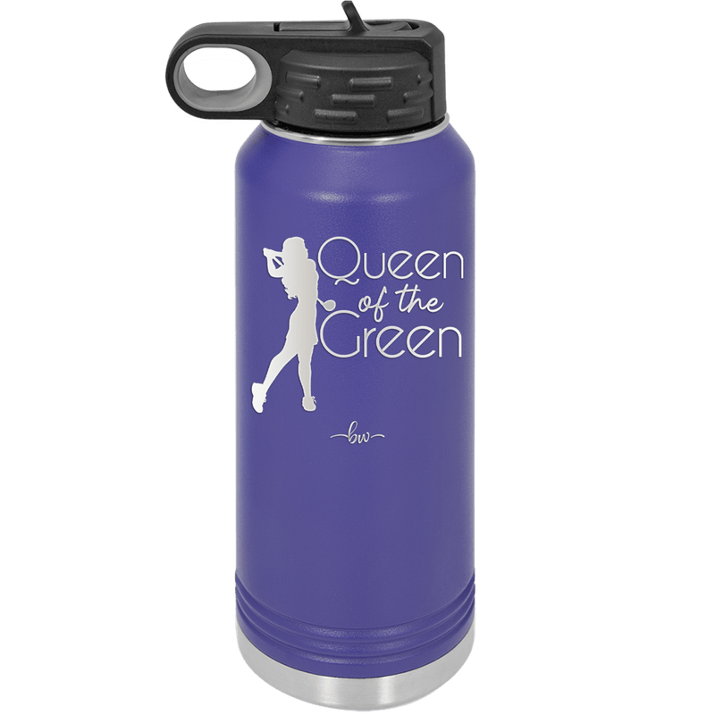 Queen of the Green Woman Golf 1 - Laser Engraved Stainless Steel Drinkware - 1672 -