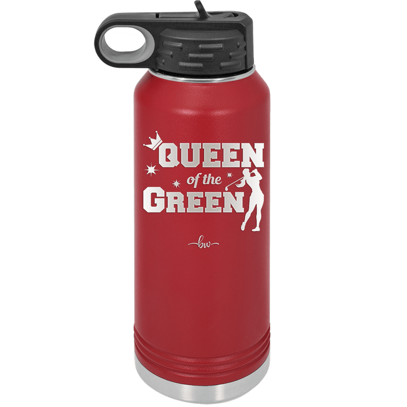 Queen of the Green Woman Golf 2 - Laser Engraved Stainless Steel Drinkware - 1673 -