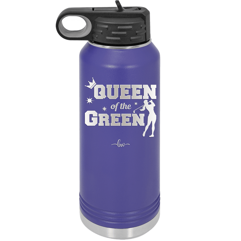 Queen of the Green Woman Golf 2 - Laser Engraved Stainless Steel Drinkware - 1673 -