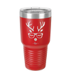 Hipster Reindeer - Laser Engraved Stainless Steel Drinkware - 1679 -