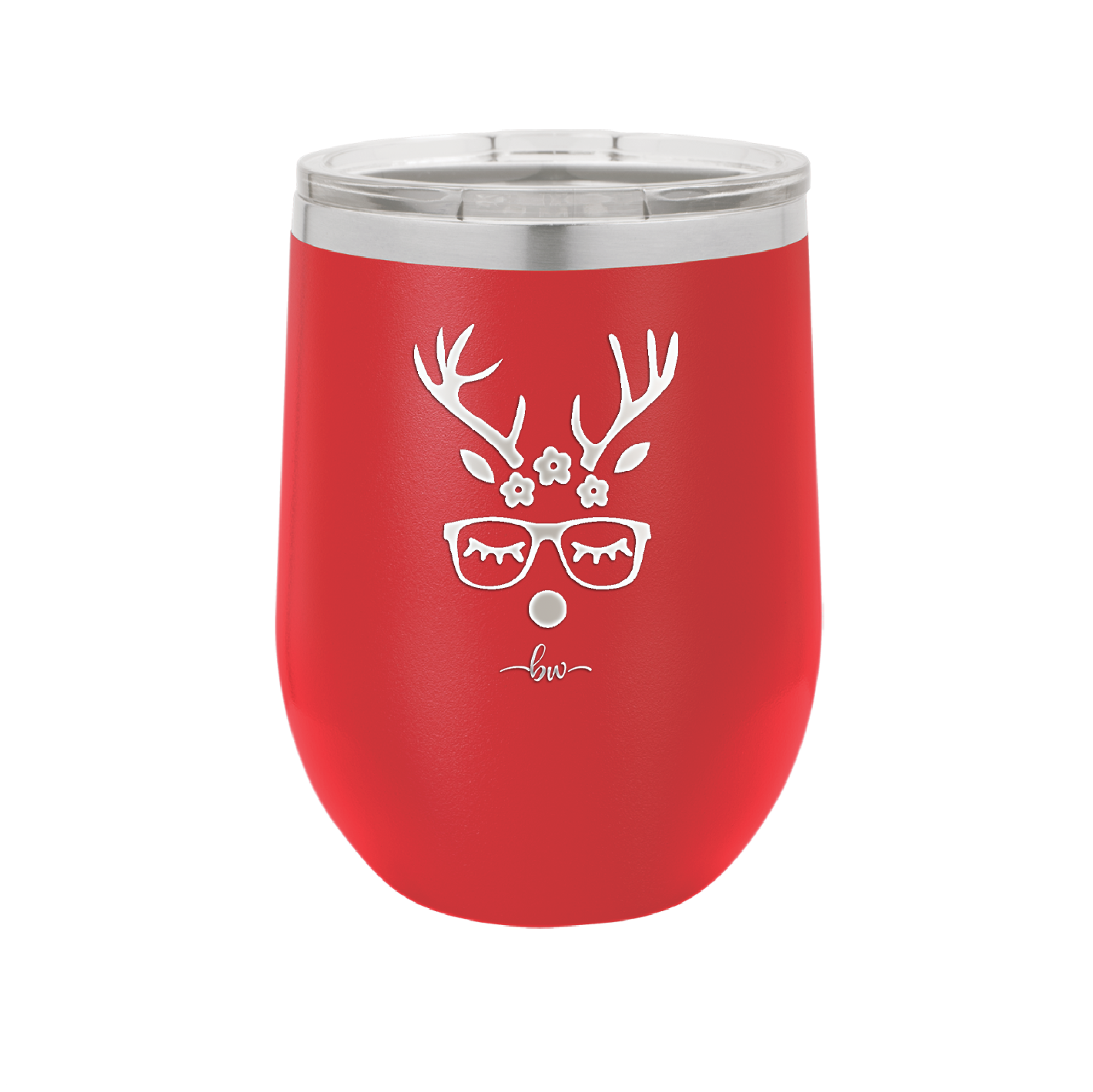 Hipster Female Reindeer - Laser Engraved Stainless Steel Drinkware - 1680 -