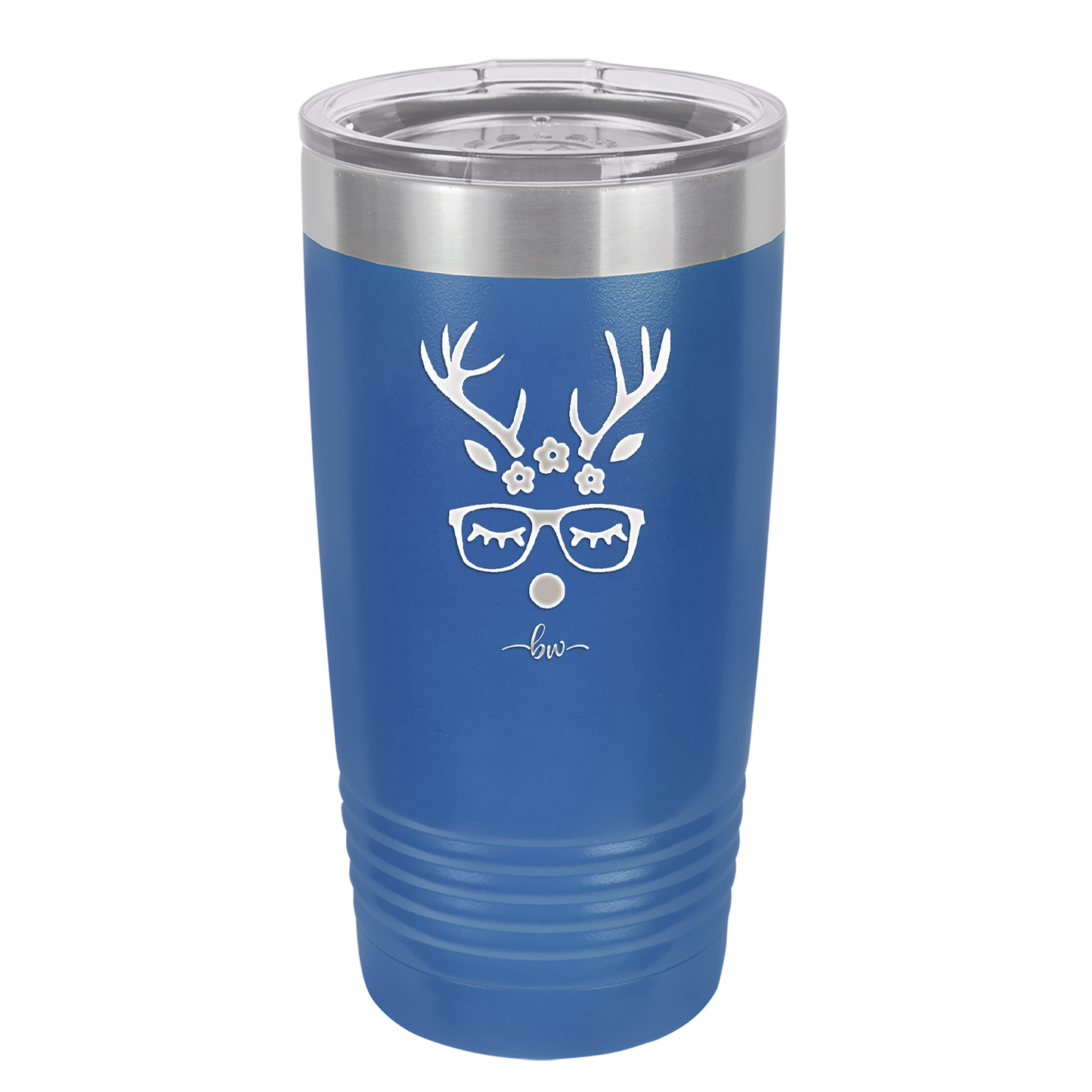 Hipster Female Reindeer - Laser Engraved Stainless Steel Drinkware - 1680 -