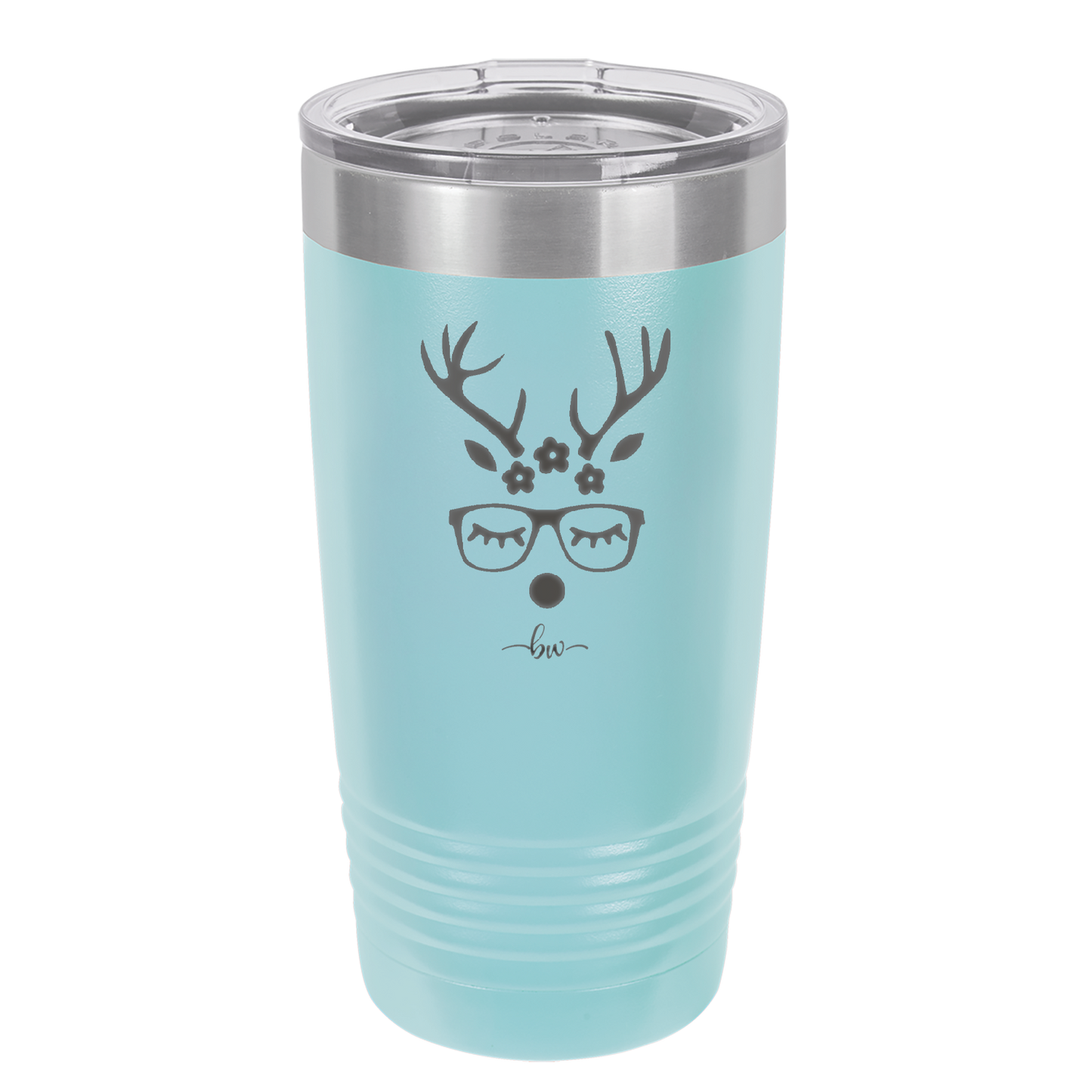 Hipster Female Reindeer - Laser Engraved Stainless Steel Drinkware - 1680 -
